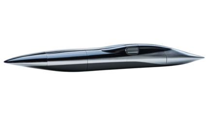 White plastic bike with black and white sports car, surrounded by office tools, equipment, and documents, including a stack of books, newspaper, and a boat, set against a red background