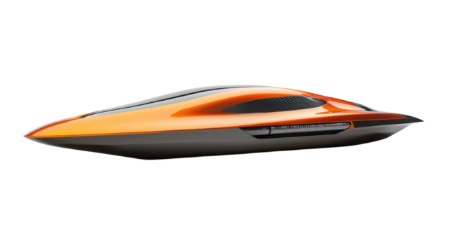 White plastic bike with black and white sports car, surrounded by office tools, equipment, and documents, including a stack of books, newspaper, and a boat, set against a red background