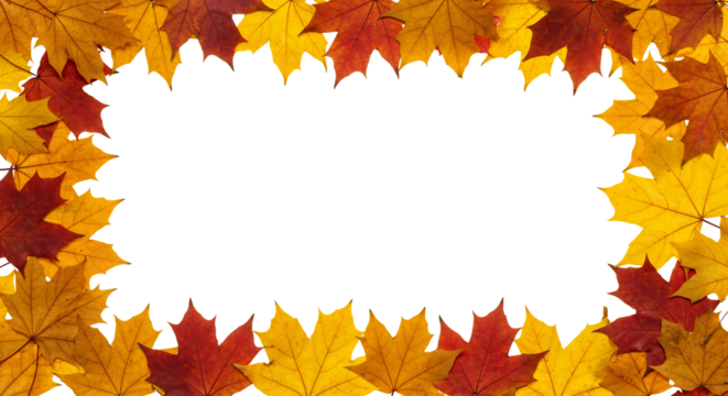 Autumn Leaves Frame Warm Colors Design. AI Generated