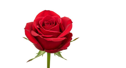 Single Red Rose Soft Light Studio Shot. AI Generated