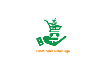 sustainable retail logo, grocery logo, eco friendly logo, sustainability business logo