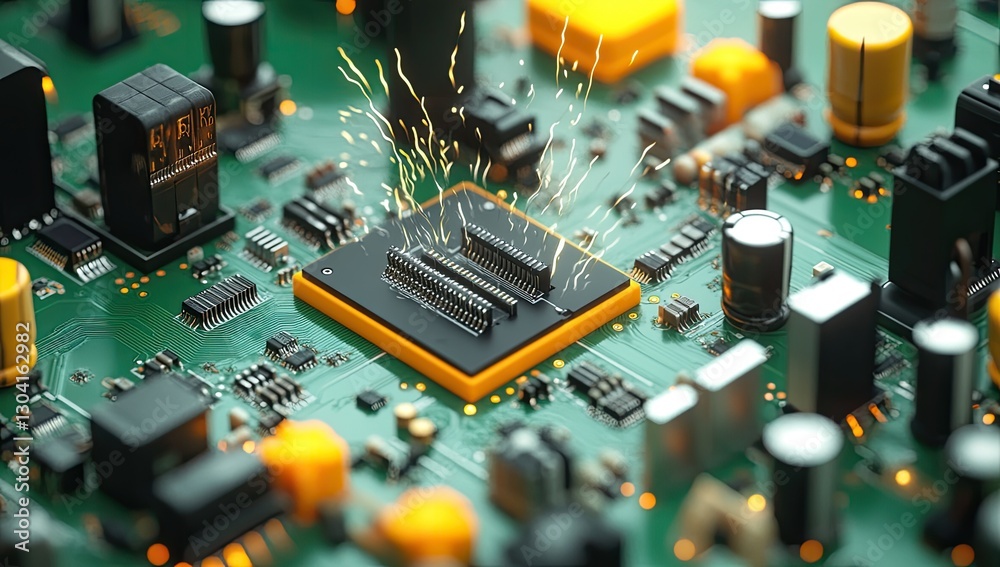 Aufkleber CPU Exploding on Circuit Board