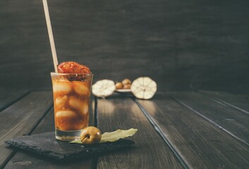 bean stew with chorizo and blood sausage