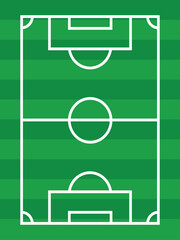 Vertical Soccer Football Field Line Grass Vector Illustration.