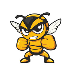 Fototapeta premium cartoon yellow bee vector clipart