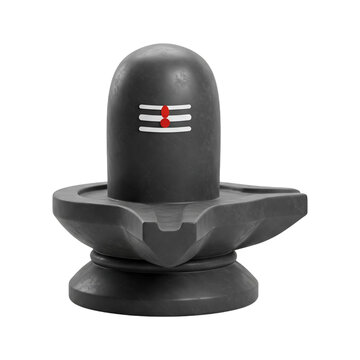 Shivling with transparent background, ideal for Hindu religious designs, Maha Shivratri themes, and spiritual artwork