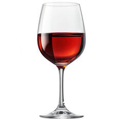 Glass of red wine with reflections isolated on white background.PNG
