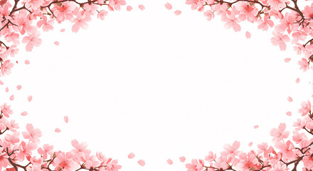 桜、フレーム、モデル、背景白