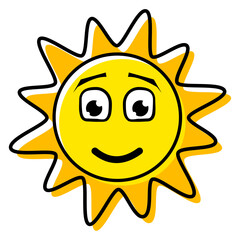 Cartoon Smiling Sun Illustration