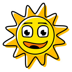 Cartoon Smiling Sun Illustration
