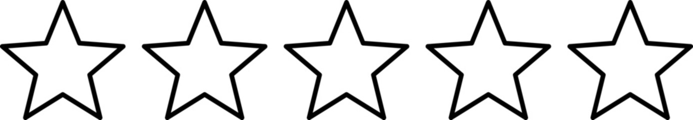 Star vector icons. Set of star symbols isolated. Vector illustration