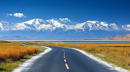 Fototapeta premium Scenic Mountain Road Landscape