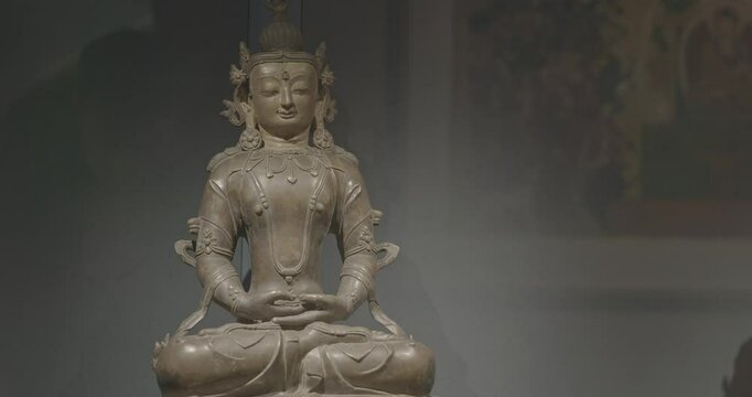 Gilt Bronze Statue Of Vairocana -also Mahavairocana- Is Cosmic Buddha From Mahayana And Vajrayana Buddhism. In Conception Of Five Jinas Of Mahayana And Vajrayana Buddhism, Vairocana Is Considered