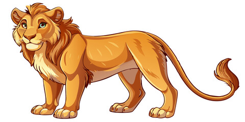 Obraz premium lion cartoon isolated on white