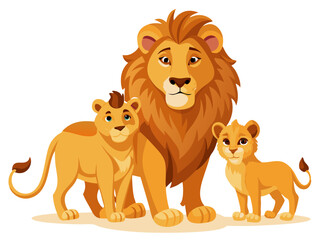 set of lion cartoon