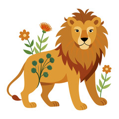 Obraz premium lion cartoon isolated on white