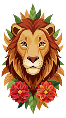 lion head isolated on white