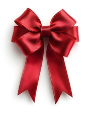 Fototapeta premium Elegant red bow adding a touch of class to white background