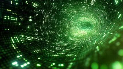 Digital flow Green data tunnel background