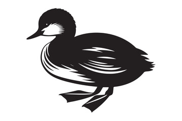Cute Grebe Bird Illustration Waterfowl and Aquatic Bird Vector Art