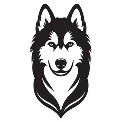 Majestic Husky Dog Vector Silhouette Illustration Loyal Canine Portrait