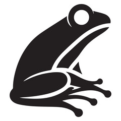 Simple Frog Silhouette Illustration Amphibian Wildlife Drawing