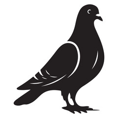 Pigeon silhouette vector image for printable design material template