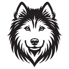 Husky dog head vector art for print and design