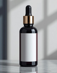 Fototapeta premium premium essence dropper bottle's for a professional woman's skin care product. feels sleek and premium with high-end product and luxury design.