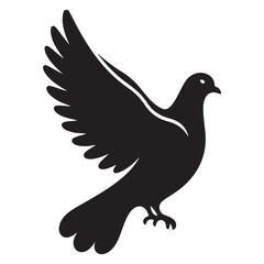 Dove silhouette illustration representing peace and freedom design element