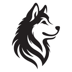 Serene Siberian Husky Head Silhouette A Symbol of Nobility