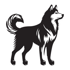Majestic Husky Silhouette A Proud Canine Animal Vector Art