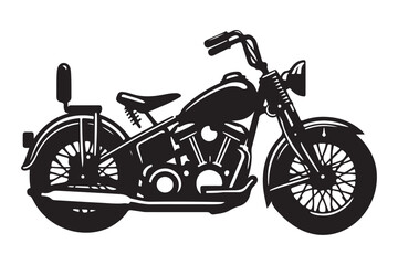 Fototapeta premium Vintage Motorcycle Silhouette Design for Classic Vehicle Artwork Creation