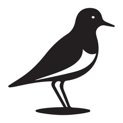 Sandpiper Silhouette Illustration Coastal Bird Vector Graphic Black Design