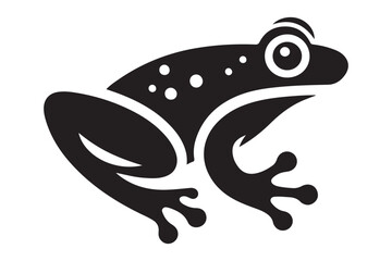Silhouette Spotted Frog Vector Illustration Amphibian Wildlife Art