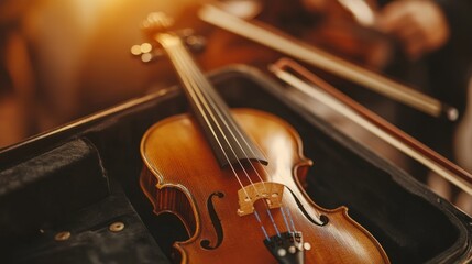 Naklejka premium Violin in Case - Concert Hall