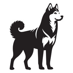 Husky Dog Silhouette Vector Illustration A Noble Breed Design