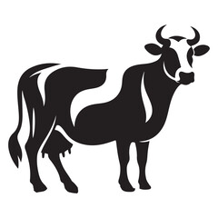 Holstein Cow Vector Illustration Farm Animal Silhouette Design for Dairy