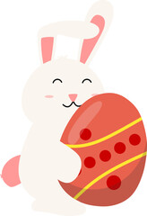 Easter Bunny Hugging Egg Illustration
