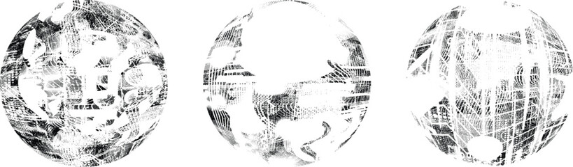 Obraz premium Grunge sphere Collection. Grunge Circles. Banners, Insignias , stamps, spheres, Labels and Badges Set . vector distress textures. Bundle blank circle textured shapes, globes, balls and stamps
