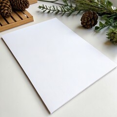 White Blank Paper Mockup. Generative Ai.