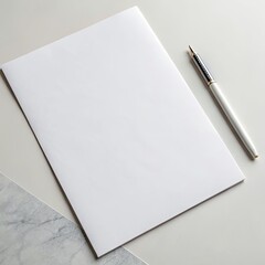 White Blank Paper Mockup. Generative Ai.