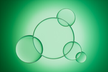 3d rendering glass background in green color