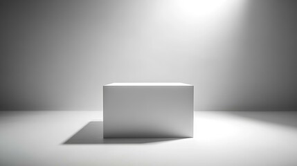 Fototapeta premium Blank White Product Display Cube Stage