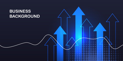 Modern blue creative economy investment report chart arrow up illustration background