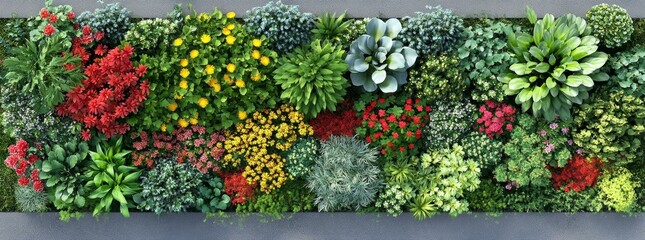 Obraz premium Colorful Vertical Garden Design Illustration