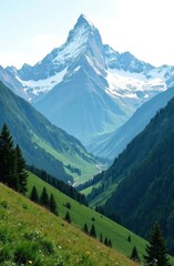 Majestic matterhorn mountain dominating swiss landscape in summer © chelmicky