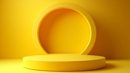 Abstract Yellow Geometric Product Display