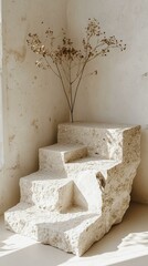 Modern Stone Steps Sculpture Display