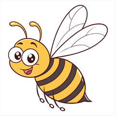 Cute Happy Flying Bee